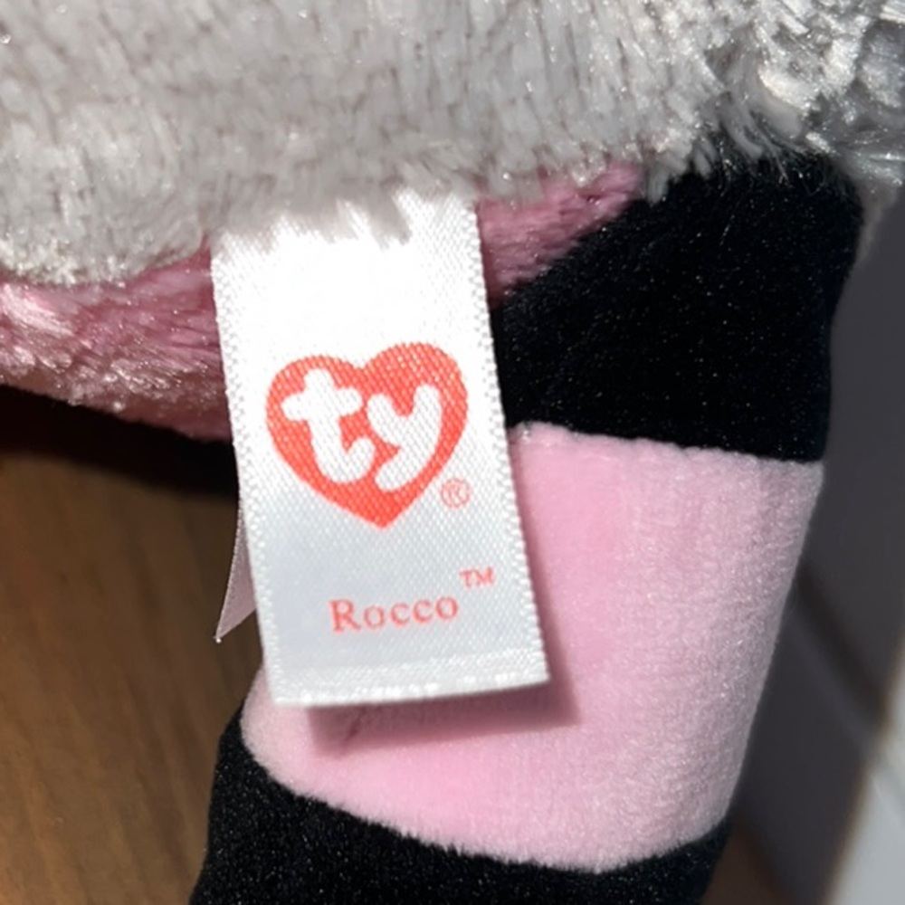Ty Pink and Gray Raccoon Plush Toy - Picture 9 of 11